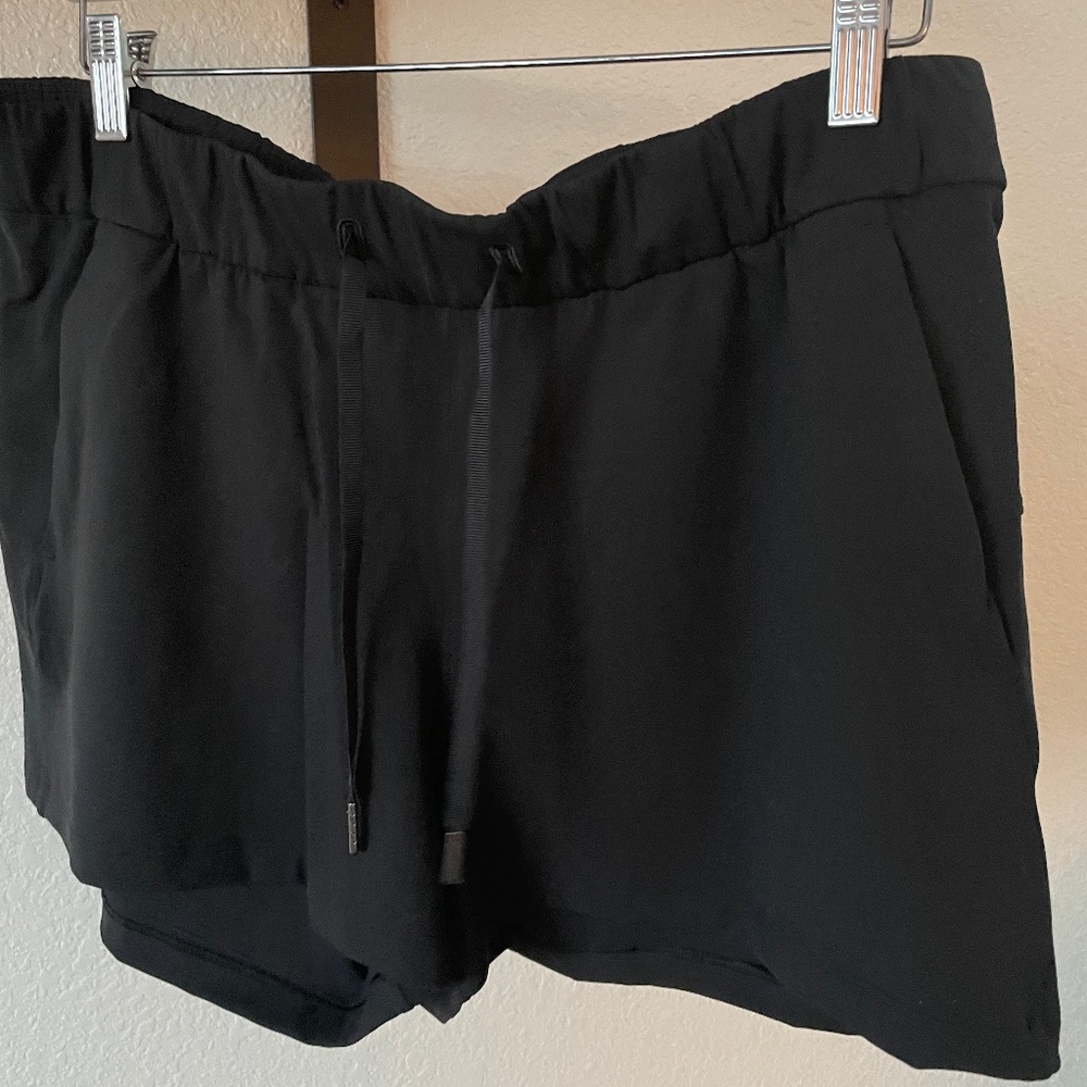Lululemon | On The Fly shorts | size 12, black drawstring shorts